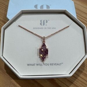 Rose Gold Necklace with Purple Pendant